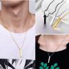 U7 Engravable Bar Necklace, Womens Choker Necklace Stainless Steel Custom Engrave Text Horizontal/Vertical Bar Pendant Necklaces for Men Women(4-Sided Bar-Black)