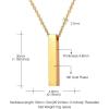 U7 Engravable Bar Necklace, Womens Choker Necklace Stainless Steel Custom Engrave Text Horizontal/Vertical Bar Pendant Necklaces for Men Women(4-Sided Bar-Gold)