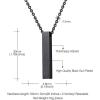 U7 Engravable Bar Necklace, Womens Choker Necklace Stainless Steel Custom Engrave Text Horizontal/Vertical Bar Pendant Necklaces for Men Women(4-Sided Bar-Black)