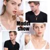 U7 Engravable Bar Necklace, Womens Choker Necklace Stainless Steel Custom Engrave Text Horizontal/Vertical Bar Pendant Necklaces for Men Women(4-Sided Bar-Stainless Steel)
