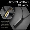 U7 Engravable Bar Necklace, Womens Choker Necklace Stainless Steel Custom Engrave Text Horizontal/Vertical Bar Pendant Necklaces for Men Women(6-Sided Bar-Black)