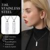 U7 Engravable Bar Necklace, Womens Choker Necklace Stainless Steel Custom Engrave Text Horizontal/Vertical Bar Pendant Necklaces for Men Women(6-Sided Bar-Stainless Steel)