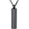 U7 Engravable Bar Necklace, Womens Choker Necklace Stainless Steel Custom Engrave Text Horizontal/Vertical Bar Pendant Necklaces for Men Women(6-Sided Bar-Black)