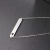 U7 Engravable Bar Necklace, Womens Choker Necklace Stainless Steel Custom Engrave Text Horizontal/Vertical Bar Pendant Necklaces for Men Women(Horizontal Bar-Stainless Steel)