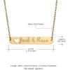 U7 Engravable Bar Necklace, Womens Choker Necklace Stainless Steel Custom Engrave Text Horizontal/Vertical Bar Pendant Necklaces for Men Women(Horizontal Bar-Gold)
