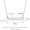 U7 Engravable Bar Necklace, Womens Choker Necklace Stainless Steel Custom Engrave Text Horizontal/Vertical Bar Pendant Necklaces for Men Women(Horizontal Bar-Stainless(Text+Birthstone))