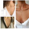 U7 Engravable Bar Necklace, Womens Choker Necklace Stainless Steel Custom Engrave Text Horizontal/Vertical Bar Pendant Necklaces for Men Women(Long Bar-Stainless Steel)