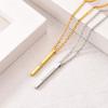 U7 Engravable Bar Necklace, Womens Choker Necklace Stainless Steel Custom Engrave Text Horizontal/Vertical Bar Pendant Necklaces for Men Women(Long Bar-Stainless Steel)