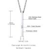 U7 Engravable Bar Necklace, Womens Choker Necklace Stainless Steel Custom Engrave Text Horizontal/Vertical Bar Pendant Necklaces for Men Women(Long Bar-Stainless Steel)
