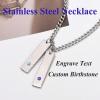 U7 Engravable Bar Necklace, Womens Choker Necklace Stainless Steel Custom Engrave Text Horizontal/Vertical Bar Pendant Necklaces for Men Women(Plate Bar-Stainless Steel)