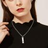 U7 Engravable Bar Necklace, Womens Choker Necklace Stainless Steel Custom Engrave Text Horizontal/Vertical Bar Pendant Necklaces for Men Women(Plate Bar-Stainless Steel)