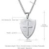 U7 Ephesians 6:16-17 Shield Armor of God Pendant Stainless Steel Cross Necklace for Men Women,Customizable Personalized Jewelry (Stainless (Personalized))