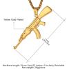 U7 Men Necklace Cool Rifle Shape Pendant & Chain Silver/Black/18K Gold Plated Rock Army Style Fanshion Necklace Jewelry Chain for Men(c.gold-a47)