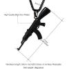 U7 Men Necklace Cool Rifle Shape Pendant & Chain Silver/Black/18K Gold Plated Rock Army Style Fanshion Necklace Jewelry Chain for Men(e.black-a47)