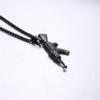 U7 Men Necklace Cool Rifle Shape Pendant & Chain Silver/Black/18K Gold Plated Rock Army Style Fanshion Necklace Jewelry Chain for Men(e.black-a47)