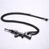 U7 Men Necklace Cool Rifle Shape Pendant & Chain Silver/Black/18K Gold Plated Rock Army Style Fanshion Necklace Jewelry Chain for Men(e.black-a47)