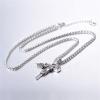 U7 Men Necklace Cool Rifle Shape Pendant & Chain Silver/Black/18K Gold Plated Rock Army Style Fanshion Necklace Jewelry Chain for Men(g.silver-uzi)