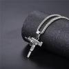 U7 Men Necklace Cool Rifle Shape Pendant & Chain Silver/Black/18K Gold Plated Rock Army Style Fanshion Necklace Jewelry Chain for Men(g.silver-uzi)
