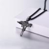U7 Men Necklace Cool Rifle Shape Pendant & Chain Silver/Black/18K Gold Plated Rock Army Style Fanshion Necklace Jewelry Chain for Men(h.black-uzi)