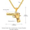 U7 Men Necklace Cool Rifle Shape Pendant & Chain Silver/Black/18K Gold Plated Rock Army Style Fanshion Necklace Jewelry Chain for Men(i.gold-m9)