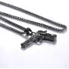 U7 Men Necklace Cool Rifle Shape Pendant & Chain Silver/Black/18K Gold Plated Rock Army Style Fanshion Necklace Jewelry Chain for Men(k.balck-m9)