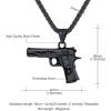 U7 Men Necklace Cool Rifle Shape Pendant & Chain Silver/Black/18K Gold Plated Rock Army Style Fanshion Necklace Jewelry Chain for Men(k.balck-m9)