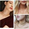 U7 Name Necklace Personalized, Stainless Steel 18K Gold Plated Nameplate Jewelry for Men Women, Multiple Name Necklace, Customized Initial Name Choker Necklace with Curb Chain(02.Custom Initials Gold)