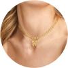 U7 Name Necklace Personalized, Stainless Steel 18K Gold Plated Nameplate Jewelry for Men Women, Multiple Name Necklace, Customized Initial Name Choker Necklace with Curb Chain(Butterfly Gold)
