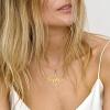 U7 Name Necklace Personalized, Stainless Steel 18K Gold Plated Nameplate Jewelry for Men Women, Multiple Name Necklace, Customized Initial Name Choker Necklace with Curb Chain(Sophia-Gold Color)