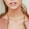 U7 Name Necklace Personalized, Stainless Steel 18K Gold Plated Nameplate Jewelry for Men Women, Multiple Name Necklace, Customized Initial Name Choker Necklace with Curb Chain(Butterfly Gold)