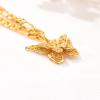 U7 Name Necklace Personalized, Stainless Steel 18K Gold Plated Nameplate Jewelry for Men Women, Multiple Name Necklace, Customized Initial Name Choker Necklace with Curb Chain(Butterfly Gold)