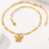 U7 Name Necklace Personalized, Stainless Steel 18K Gold Plated Nameplate Jewelry for Men Women, Multiple Name Necklace, Customized Initial Name Choker Necklace with Curb Chain(Butterfly Gold)