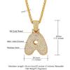 U7 Pendant Mens Hip Hop Jewelry Platinum/18K Gold Plated Lab Diamond Letter Necklaces Custom Number Chain Intials Name Necklaces(Letter A)