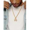 U7 Pendant Mens Hip Hop Jewelry Platinum/18K Gold Plated Lab Diamond Letter Necklaces Custom Number Chain Intials Name Necklaces(Letter A)