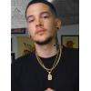 U7 Pendant Mens Hip Hop Jewelry Platinum/18K Gold Plated Lab Diamond Letter Necklaces Custom Number Chain Intials Name Necklaces(Letter B)