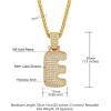 U7 Pendant Mens Hip Hop Jewelry Platinum/18K Gold Plated Lab Diamond Letter Necklaces Custom Number Chain Intials Name Necklaces(Letter E)