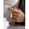 U7 Pendant Mens Hip Hop Jewelry Platinum/18K Gold Plated Lab Diamond Letter Necklaces Custom Number Chain Intials Name Necklaces(Letter E)