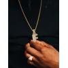 U7 Pendant Mens Hip Hop Jewelry Platinum/18K Gold Plated Lab Diamond Letter Necklaces Custom Number Chain Intials Name Necklaces(Letter F)