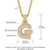 U7 Pendant Mens Hip Hop Jewelry Platinum/18K Gold Plated Lab Diamond Letter Necklaces Custom Number Chain Intials Name Necklaces(Letter G)