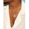 U7 Pendant Mens Hip Hop Jewelry Platinum/18K Gold Plated Lab Diamond Letter Necklaces Custom Number Chain Intials Name Necklaces(Letter H)
