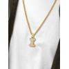 U7 Pendant Mens Hip Hop Jewelry Platinum/18K Gold Plated Lab Diamond Letter Necklaces Custom Number Chain Intials Name Necklaces(Letter I)