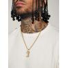 U7 Pendant Mens Hip Hop Jewelry Platinum/18K Gold Plated Lab Diamond Letter Necklaces Custom Number Chain Intials Name Necklaces(Letter J)
