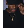 U7 Pendant Mens Hip Hop Jewelry Platinum/18K Gold Plated Lab Diamond Letter Necklaces Custom Number Chain Intials Name Necklaces(Letter K)