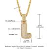 U7 Pendant Mens Hip Hop Jewelry Platinum/18K Gold Plated Lab Diamond Letter Necklaces Custom Number Chain Intials Name Necklaces(Letter L)