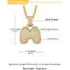U7 Pendant Mens Hip Hop Jewelry Platinum/18K Gold Plated Lab Diamond Letter Necklaces Custom Number Chain Intials Name Necklaces(Letter M)
