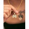 U7 Pendant Mens Hip Hop Jewelry Platinum/18K Gold Plated Lab Diamond Letter Necklaces Custom Number Chain Intials Name Necklaces(Letter M)