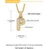 U7 Pendant Mens Hip Hop Jewelry Platinum/18K Gold Plated Lab Diamond Letter Necklaces Custom Number Chain Intials Name Necklaces(Letter P)