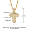 U7 Pendant Mens Hip Hop Jewelry Platinum/18K Gold Plated Lab Diamond Letter Necklaces Custom Number Chain Intials Name Necklaces(Letter T)