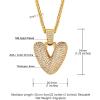 U7 Pendant Mens Hip Hop Jewelry Platinum/18K Gold Plated Lab Diamond Letter Necklaces Custom Number Chain Intials Name Necklaces(Letter V)