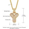 U7 Pendant Mens Hip Hop Jewelry Platinum/18K Gold Plated Lab Diamond Letter Necklaces Custom Number Chain Intials Name Necklaces(Letter Y)